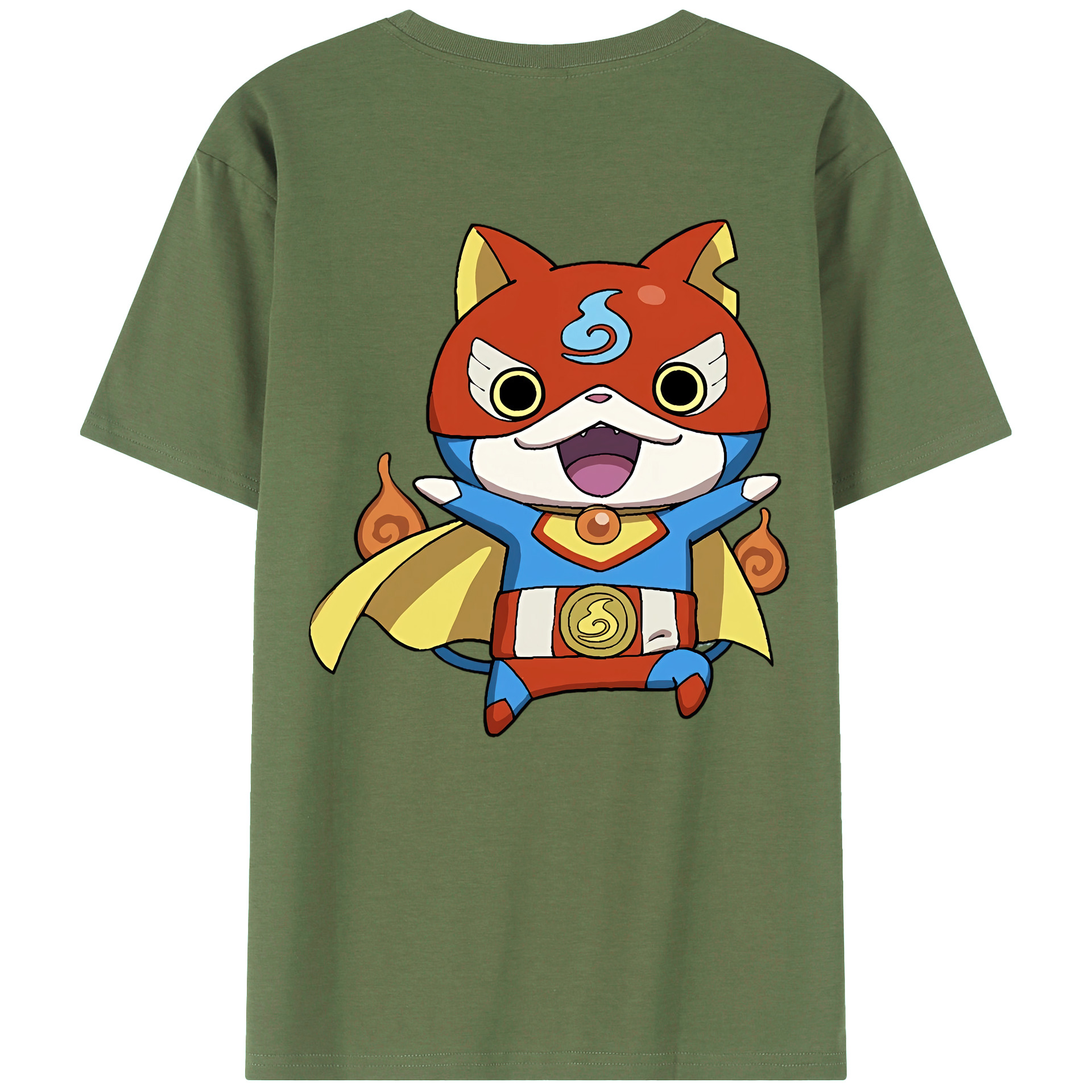 （画像用） 妖怪ウォッチ Yo-kai Watch 綿100％ メンズ半袖Tシャツ（バックプリント） 通気性